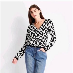 Future Collective Kahlana Barfield Brown Asymmetrical Pullover Crop Sweater